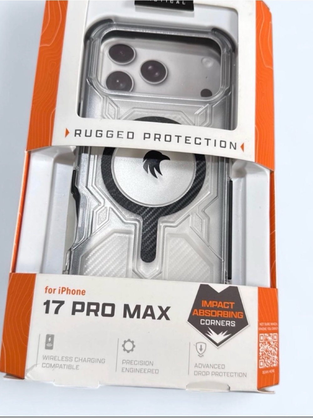 Rugged Clear and Silver Protective Case for iPhone 17 Pro Max